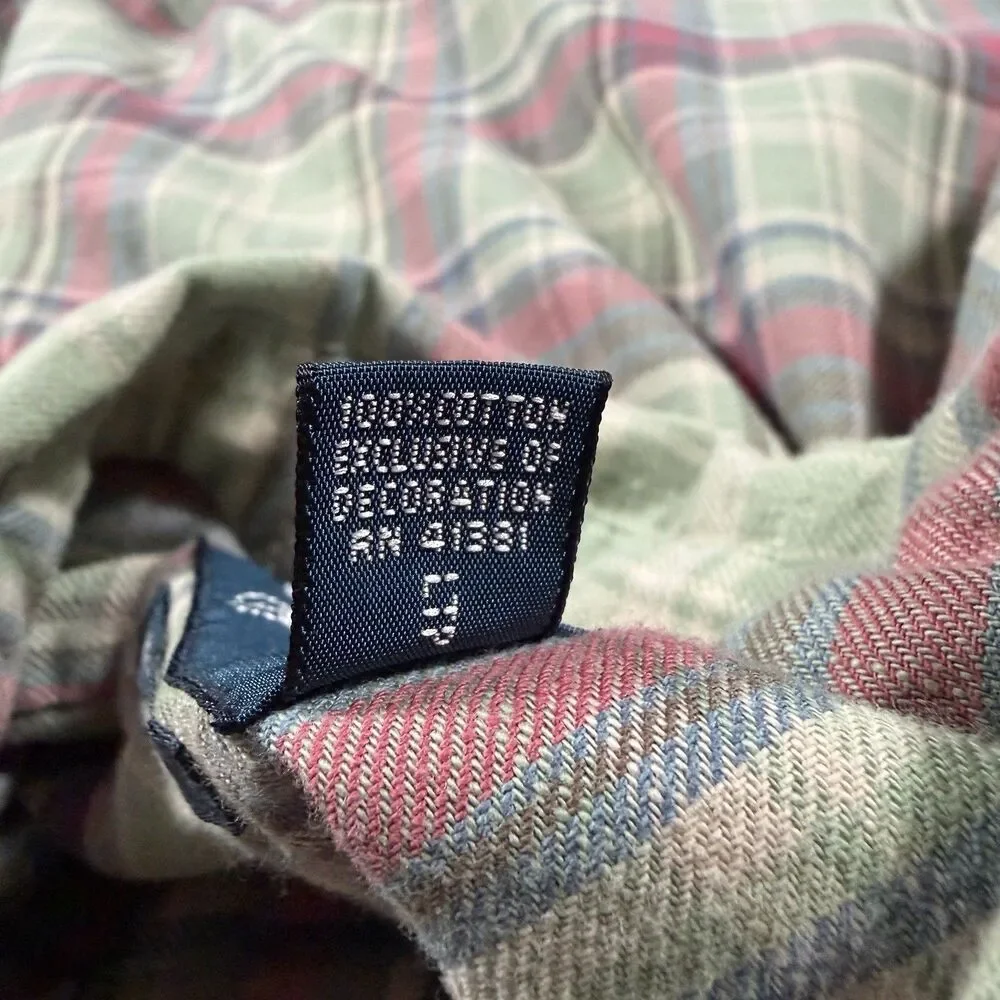 Polo Ralph Lauren Shirt Large Green Blue Button Down Plaid Classic Fit Mens
